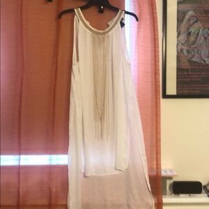 White with gold metal trim blouse